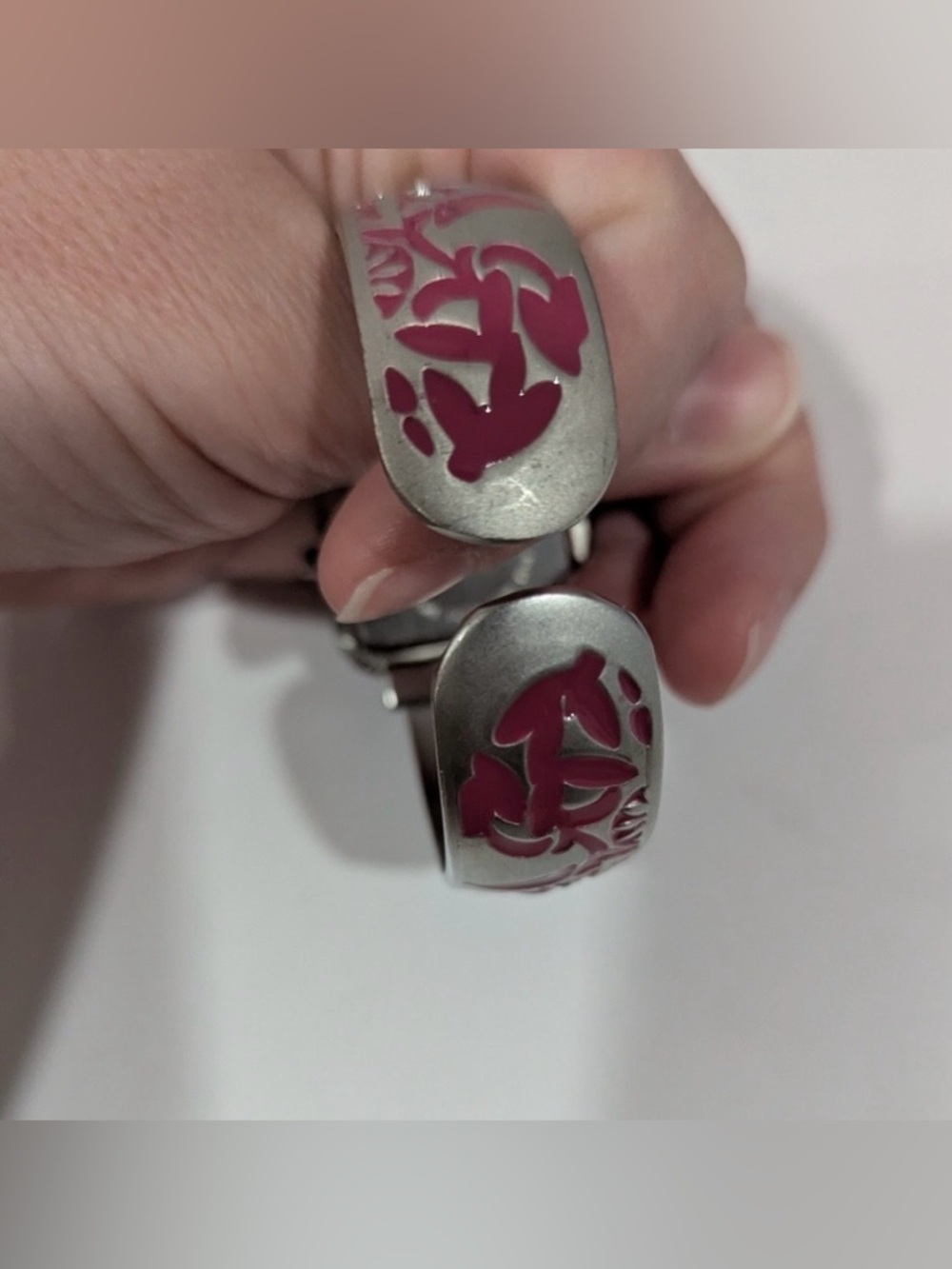 Accutime Silver & Pink Women's Bracelet Watch - Picture 4 of 5